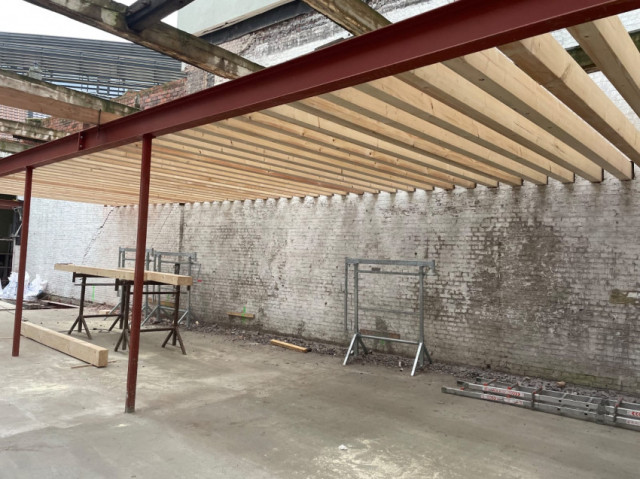 Houten dakconstructie